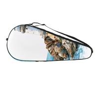 Watercolor Seascape and Old Lighthouse Pattern Racquet Tennis Bag Lightweight Racquet Holder for Beginner Tennis Players
