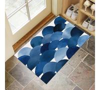 Watercolor Semicircle Door Mats Indoor Doormat Washable For Pets Door Matts Duty Non-Slip Entrance Mat Super Absorbent Front Doormat, Abstract Simplicity For Kitchen Bathroom Dark Blue, 60 X 90 Cm