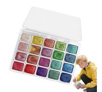 Watercolor Set for Beginners | Watercolor Paint Set With 20 Colors - Portable Glitter Creative Stationery Supplies for Amateur Artists