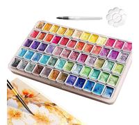 Watercolor Set,Glitter Pearlescent Painting Set,60-Color Watercolor Art Kit for Adults | for Artists Beginners Adults Coloring Nail Design Workbook School Home Travel
