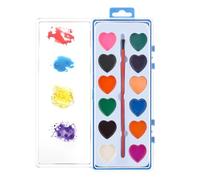 Watercolor Set with Heart Motif - Washable Painting and Craft Kit - Interactive Painting Set,For Girls Beginners Homeschooling Classroom Home Art Lessons Valentine's Day Birthday Party Scrapbooks