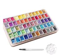 Watercolor Sets - with Pen Pearlescent Painting Set | 60-Color Shimmer Watercolor Paint Set,for Artists Adults Kids Nail Design Craft Workbook Coloring Classroom Travel
