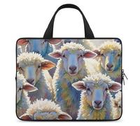 Watercolor Sheeps Laptop Bag Durable Laptop Sleeve Water-Resistant Notebook Bag for Computer Or Tablet