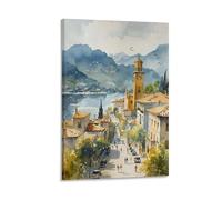 Watercolor Shkodër Painting, Albania Travel Poster 16x24inch(40x60cm)
