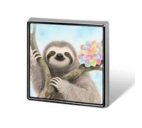 Watercolor Sloth Lapel Pin Fashion Brooch Pin Cute Button Badges Square Button Pins Enamel Pins Metal Pinback for Hat Shirt Clothing Bags Decoration