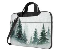 Watercolor Snow Falling On Pine Trees Laptop Bag Laptop Case 15.6 Inch Computer Bags Padded Sleeve Cover For Women Men
