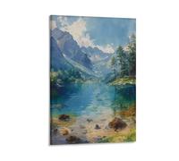 Watercolor Snowdonia Landscape Poster 20x30inch(50x75cm)