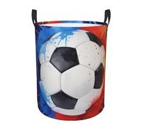 Watercolor Soccerball Laundry Basket Hamper Large Kids Storage Basket Toy Organizer Bins For College Dorms, Boys Girls Baby Bedroom,Bathroom