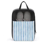 Watercolor Soft Pastel Blue Stripes Shoe Bag for Travel Daily Use Anti-dust Storage Carrier Golf Shoe Pouch