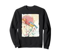 Watercolor Songbird - Whimsical Nature Graphic Sweatshirt
