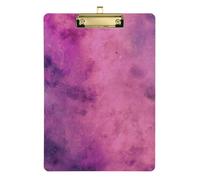 Watercolor Space Purple Acrylic Enclosed clipboard Standard Letter A4 Size Transparent for 5th Grade Classroom Essentials for Teachers Gold 12x9in Tablas para escribir