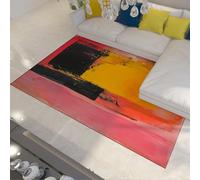 Watercolor Splash Art Rugs Non Slip Thin Washable Multicolor Graffiti Strokes Pattern Floor Mat for Living Room Office Hallway 180 x 270 cm