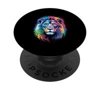 Watercolor splash Lion colorful graphic cute lions PopSockets Adhesive PopGrip