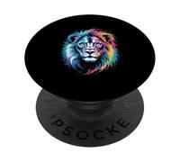 Watercolor splash Lion colorful graphic cute lions PopSockets Adhesive PopGrip