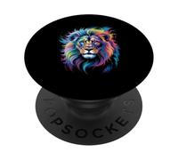 Watercolor splash Lion colorful graphic cute lions PopSockets Adhesive PopGrip