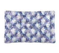 Watercolor Spooky Spirit Seamless Pattern Washable Dog Bed Mat Soft Anti-Slip for Medium/Large Dogs 36" x 24"