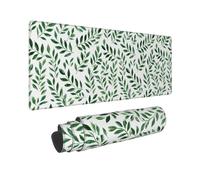 Watercolor Sprig Pattern Print Mouse Pad Large Mouse Pad for Desk, Non-Slip Gaming Mousepad 12x31.5in