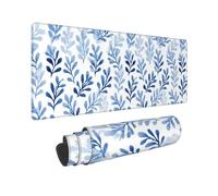 Watercolor Sprig Pattern Print Mouse Pad Large Mouse Pad for Desk, Non-Slip Gaming Mousepad 12x31.5in