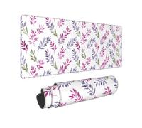 Watercolor Sprig Pattern Print Mouse Pad Large Mouse Pad for Desk, Non-Slip Gaming Mousepad 12x31.5in