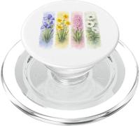 Watercolor Spring Flowers Botanical Bloom Art PopSockets PopGrip for MagSafe