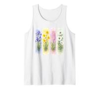 Watercolor Spring Flowers Botanical Bloom Art Tank Top