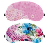 Watercolor Spring Flowers Red Blue 2-Pack Light-Blocking Soft Breathable Sleep Mask Eye Patch Eye Cover