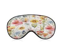Watercolor Springtime Flower Sleeping Mask Sleep Mask for Side Sleeper Relaxing Zero Pressure Night Blindfold Light Block-Out Eye Mask for Sleep with Easy Adjustable Strap