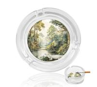 Watercolor Streams Jungles Crocodiles Ashtrays for Cigarettes Portable Decorative Ashtray for Home Office