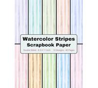 Watercolor Stripes Scrapbook Paper: Decorative Craft Paper, ideal for Scrapbooking, Collage, Mixed-Media, Junk Journals, Card Making, Decoupage, Origami, Wrapping