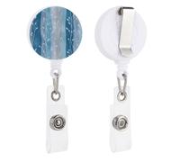 Watercolor Stripes with Silver Vines Retractable Badge Holder Reel Clip ID Card Holder for Doctor Nurse Student Office Worker
