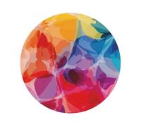 Watercolor Style Flower Pattern Printed Coasters Set of 6, Tabletop Protection Leather Coasters for Cup Drinks Coffee Pads Beer Bar Mat Gifts, Round Shape