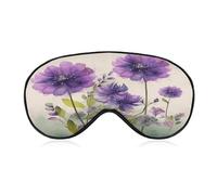 Watercolor Style Purple Flowers Sleep Mask Eye Mask Eye Masks for Sleep Sleep Masks for Women Men Travel Eye Mask Adjustable Sleeping Mask Sleep Mask Blackout Cute Sleep Mask