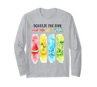 Watercolor Summer Drinks One Sip At A Time Long Sleeve T-Shirt
