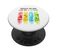 Watercolor Summer Drinks One Sip At A Time PopSockets Adhesive PopGrip