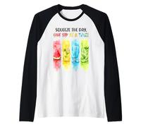 Watercolor Summer Drinks One Sip At A Time Raglan Baseball Tee