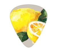 Watercolor Summer Fruit Lemons Slich Leaves,12 Pcs Guitar Pick,3 Different Thickness Plectrums for Acoustic Guitar Bass Ukulele (0.46mm 0.96mm 0.71mm)