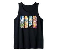 Watercolor Summer Vacation Beach Coastal Scenes Tank Top