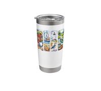 Watercolor Summer Vacation Nature Scenes Stainless Steel Insulated Tumbler