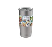 Watercolor Summer Vacation Nature Scenes Stainless Steel Insulated Tumbler