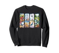 Watercolor Summer Vacation Nature Scenes Sweatshirt