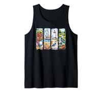 Watercolor Summer Vacation Nature Scenes Tank Top