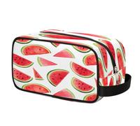 Watercolor Summer Watermelon Toiletry Bag for Travel, Cosmetic Makeup Bag Waterproof Polyester Shaving Bag for Men Women Kids, Portable Organizer for Bathroom Gym Vacation