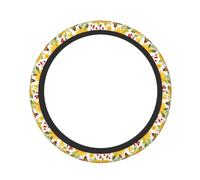 Watercolor Sunflower Butterfly Flower Steering Wheel Cover