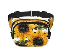 Watercolor Sunflower Floral Double Layer Waist Bag Pack Flower Floral Bum Bag Fanny Pack for Men Women, Adjustable Belt Bag for Travel Hiking Running Cycling Festival