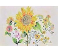 Watercolor Sunflower Note Cards (14 cards, 15 self-sealing envelopes)