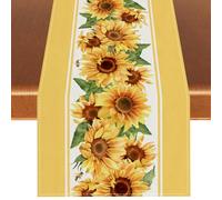 Watercolor Sunflower Table Runner Spring Flower Tablecloth Spring Farmhouse Sunflower Decorations and Supplies for Home Kitchen Table-13×108'