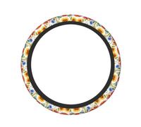 Watercolor Sunflowers Poppies Cornflower Steering Wheel Cover