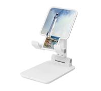 Watercolor Tall White Lighthouse On The Coast Foldable Cell Phone Stand Adjustable Angle Height Desktop Portable Cellphone Cradle Compatible With All Smartphone White-Style