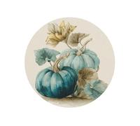 Watercolor Teal And Light Blue Pumpkins Round Magnetic Fridge Magnets For Kitchen Durable With Enduring Magnetism