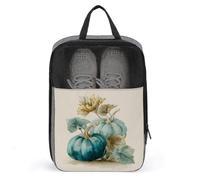 Watercolor Teal and Light Blue Pumpkins Shoe Bag for Travel Daily Use Anti-dust Storage Carrier Golf Shoe Pouch